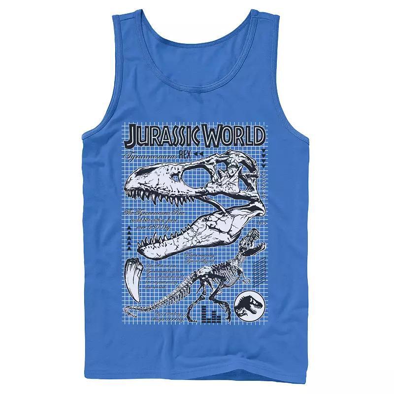 Mens Jurassic World Two T-Rex Bones Schematic Graphic Tank Top Product Image