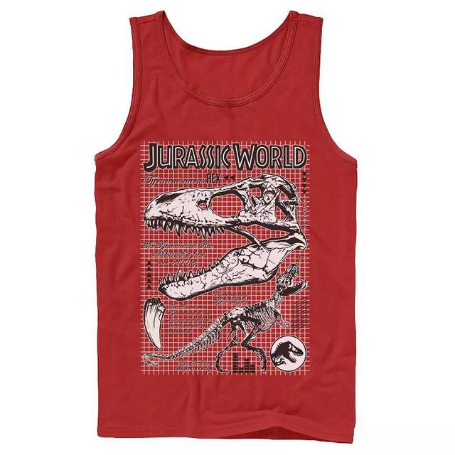 Mens Jurassic World Two T-Rex Bones Schematic Graphic Tank Top Product Image