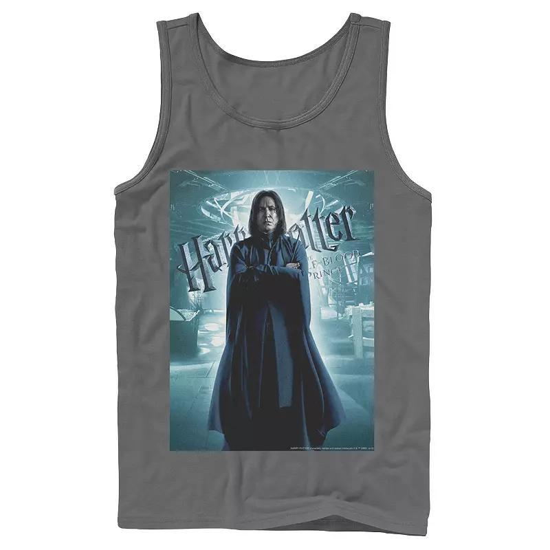 Mens Harry Potter Half-Blood Prince Snape Character Poster Graphic Tank Top Athletic Grey Product Image