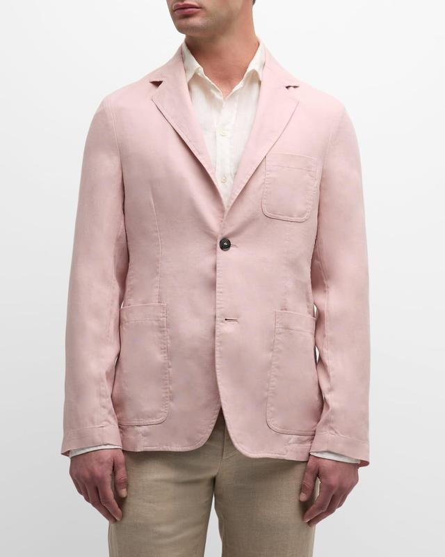 Mens Linen Two-Button Blazer Product Image