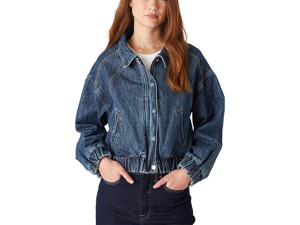 Blank NYC Denim Bomber Jacket Women's Jacket Product Image