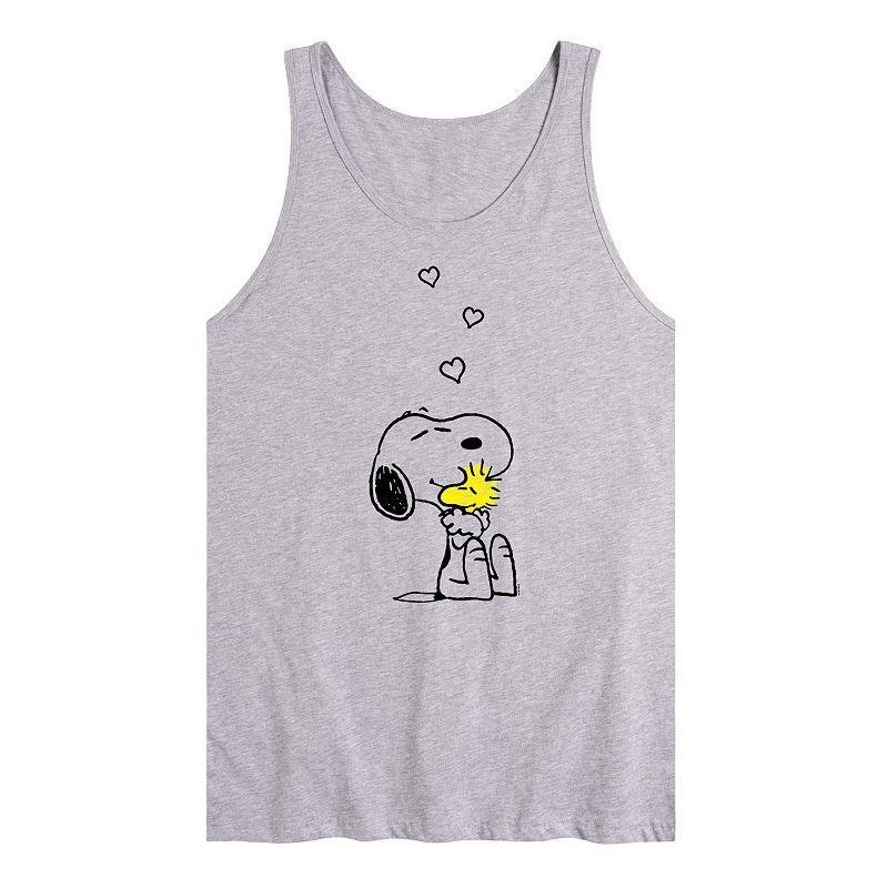 Mens Peanuts Snoopy Woodstock Hug And Love Graphic Tank Top Product Image