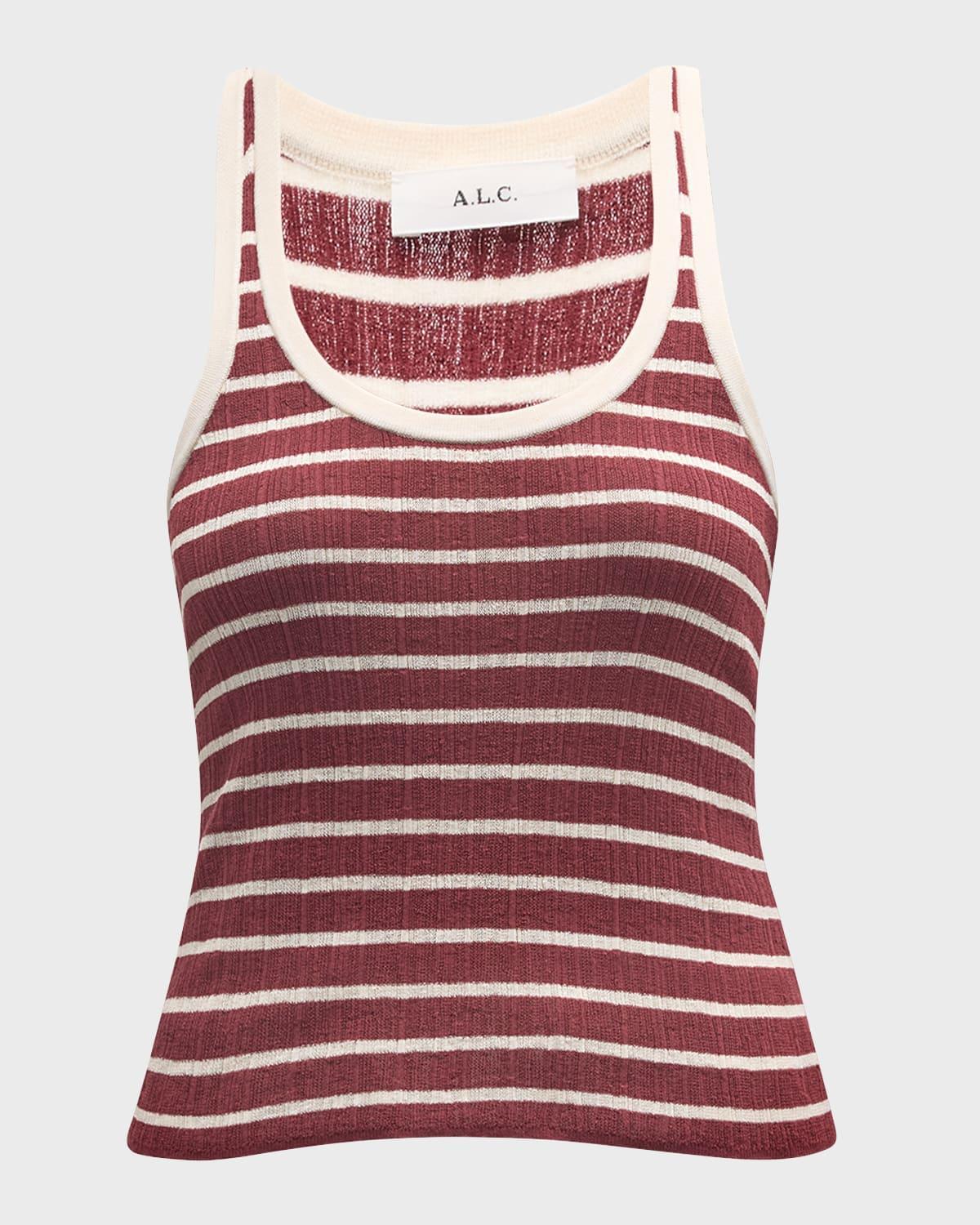 Iris Striped Scoop-Neck Tank Top Product Image