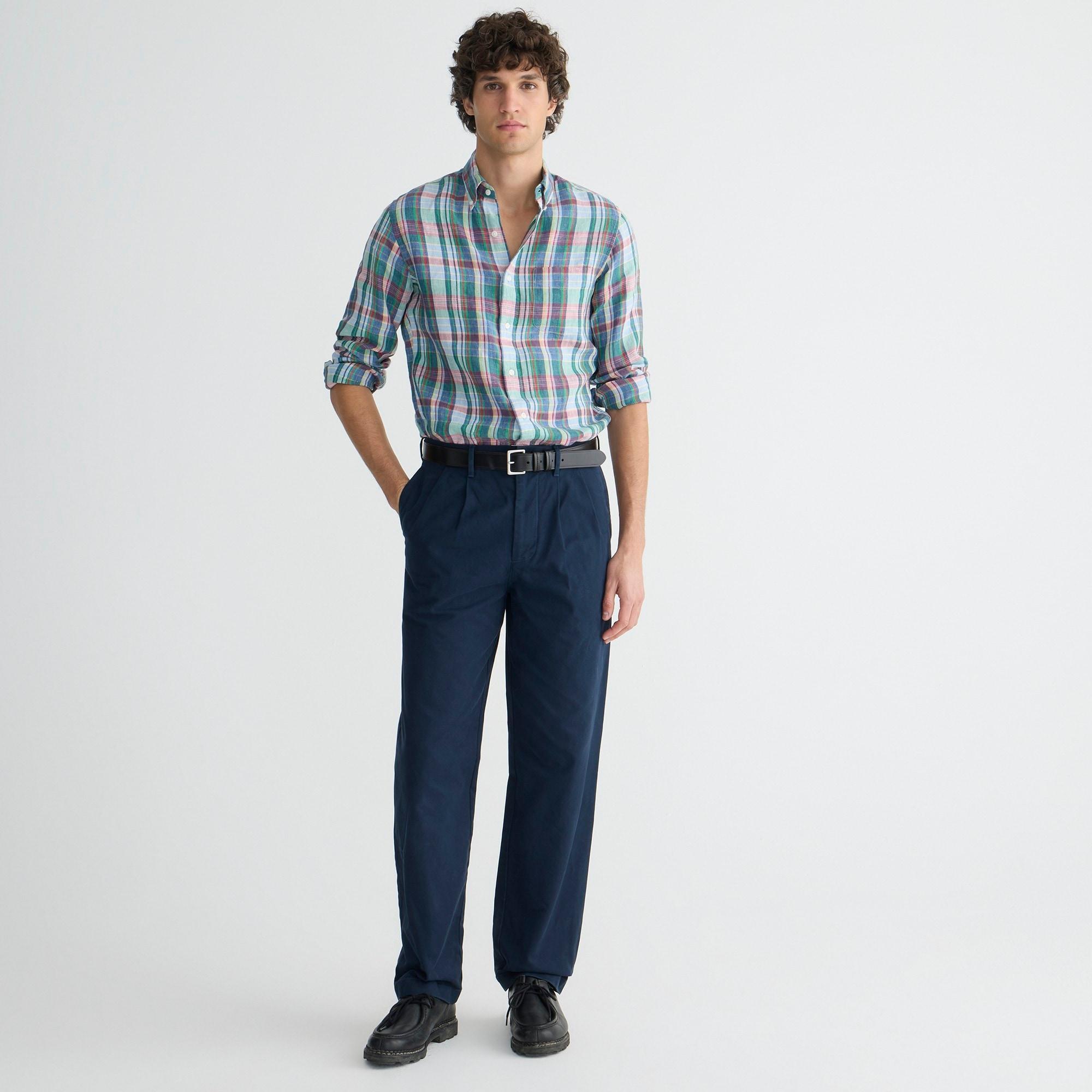 Classic double-pleated chino pant Product Image