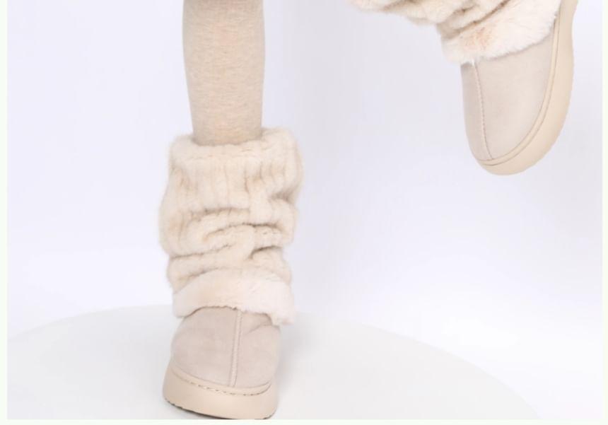 Plain Ribbed Fluffy Leg Warmers Product Image