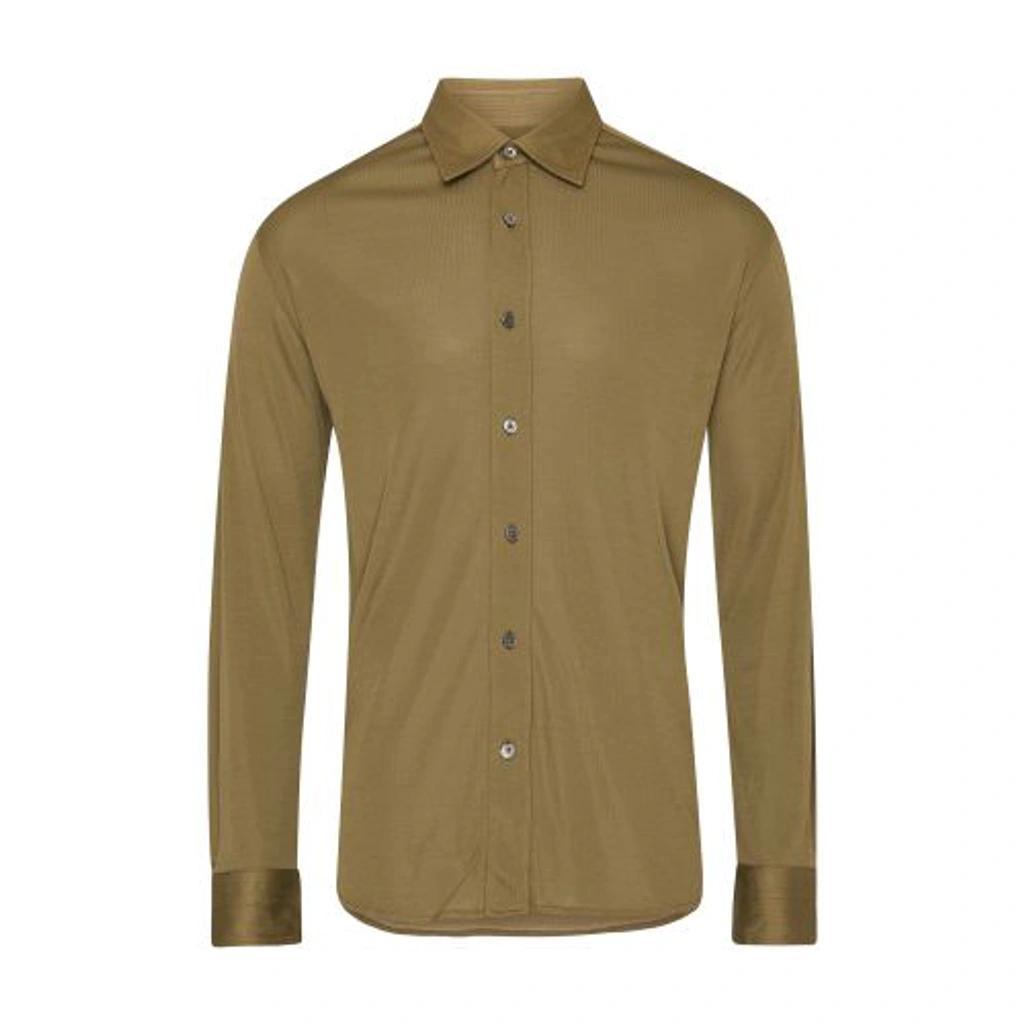 Long-sleeved Shirt In Olive Product Image