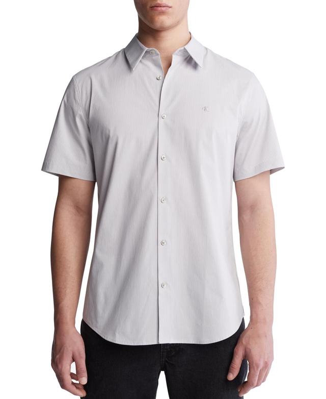 Calvin Klein Mens Slim-Fit Stretch Stripe Button-Down Shirt Product Image