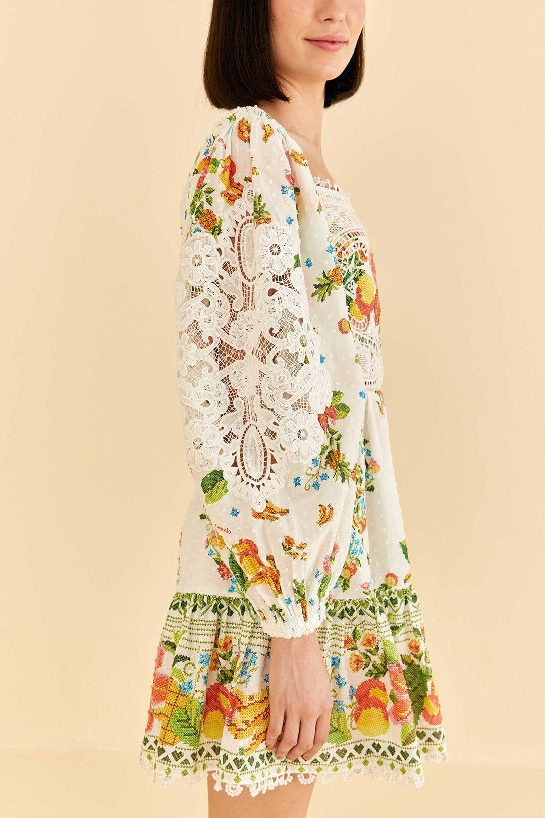 Off-White Tropical Romance Scarf Mini Dress, TROPICAL ROMANCE OFF-WHITE SCARF / S Product Image