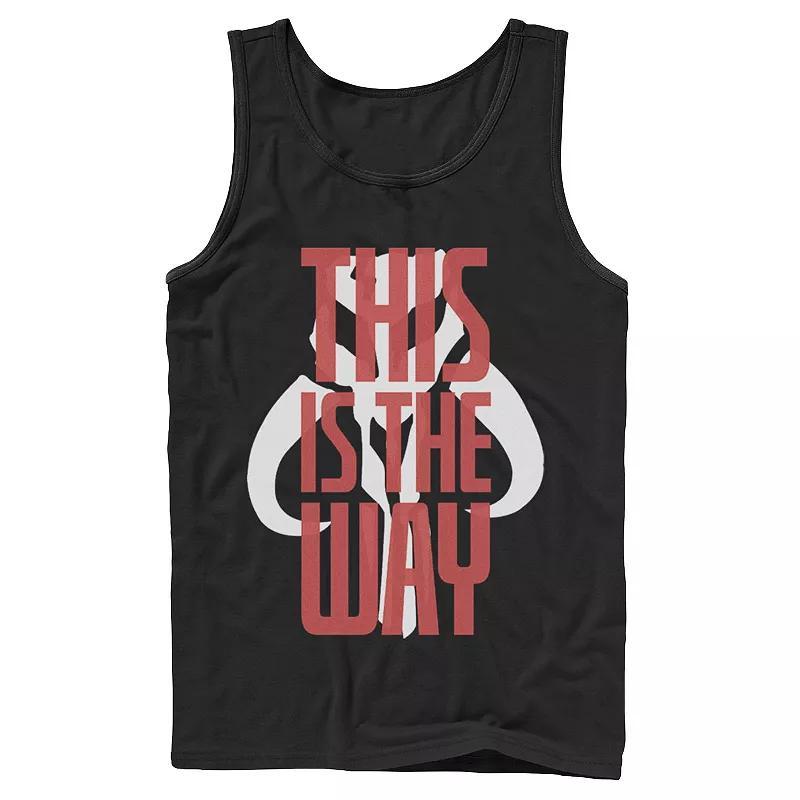 Mens Star Wars The Mandalorian This Is The Way Red Text Overlay Tank Product Image