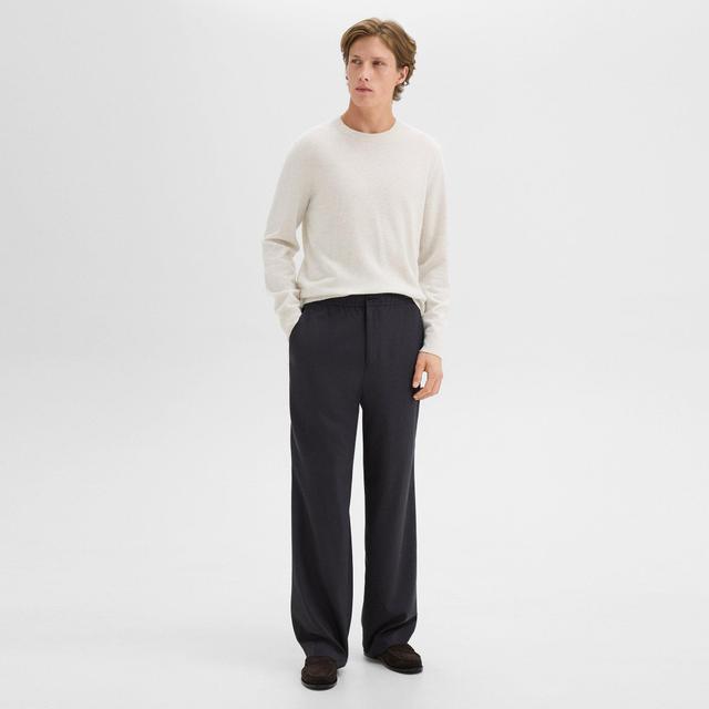 Stretch Flannel Wide-Leg Drawstring Pant | Theory Product Image