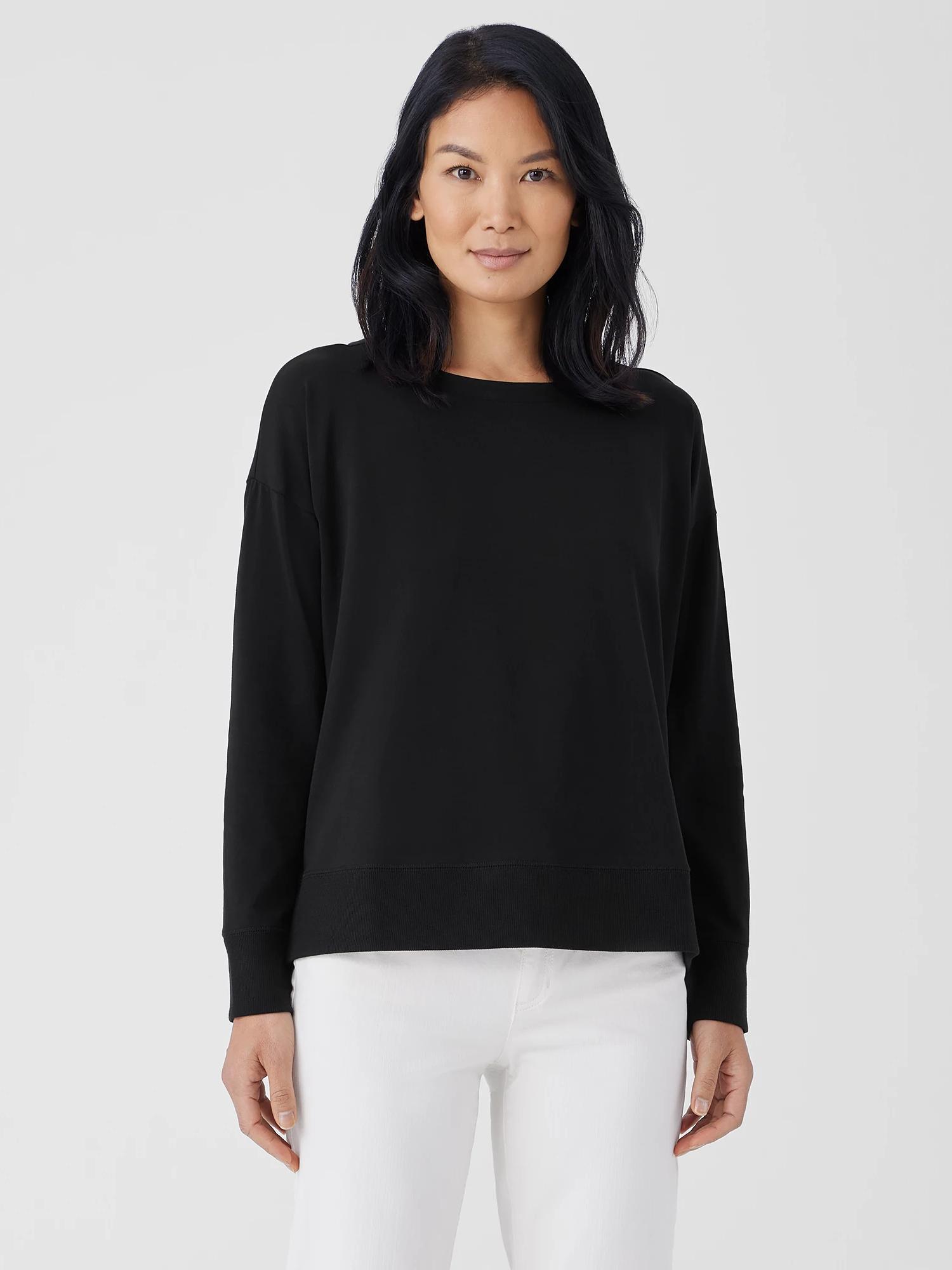 EILEEN FISHER Pima Cotton Stretch Jersey Bateau Neck Topfemale Product Image