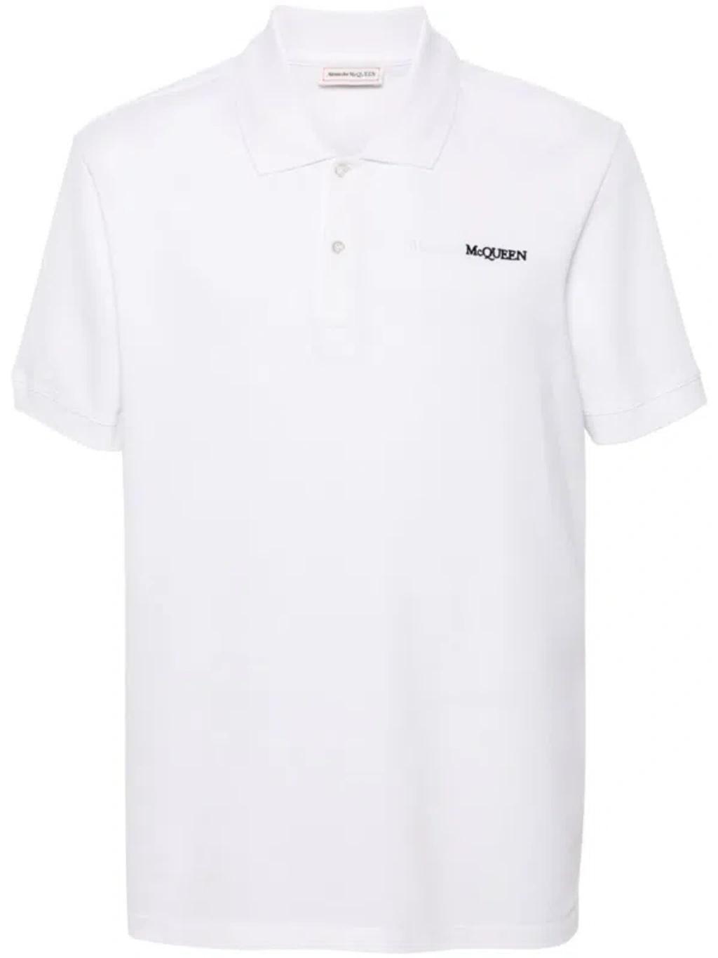 Embroidery Cotton Polo Shirt In White Product Image