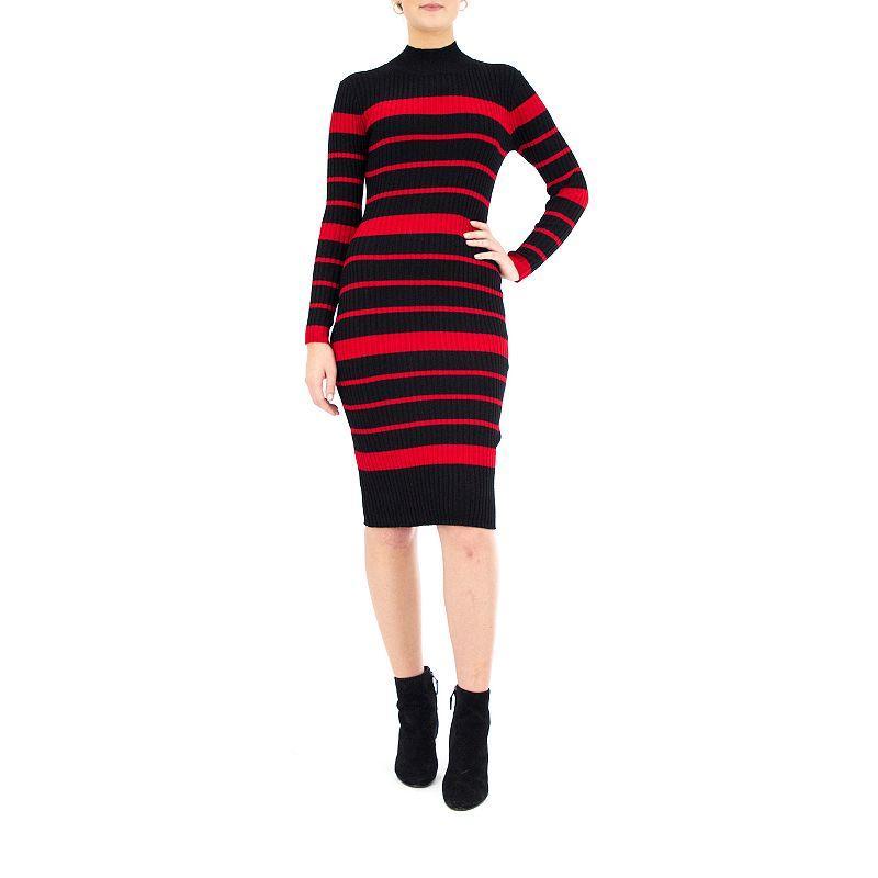 Womens Nina Leonard Striped Sweater Dress Product Image