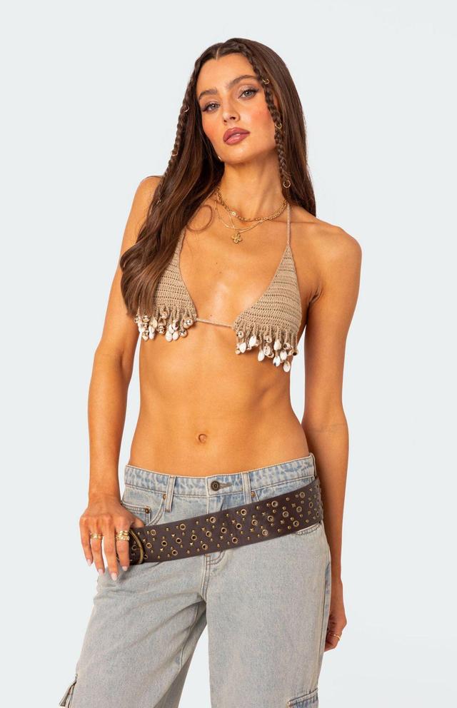 Edikted Women's Aruba Beaded Crochet Bra Top Product Image