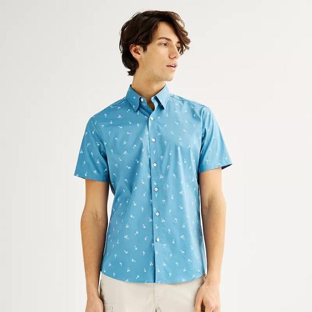 Mens Sonoma Goods For Life Short Sleeve Performance Button-Down Shirt Product Image