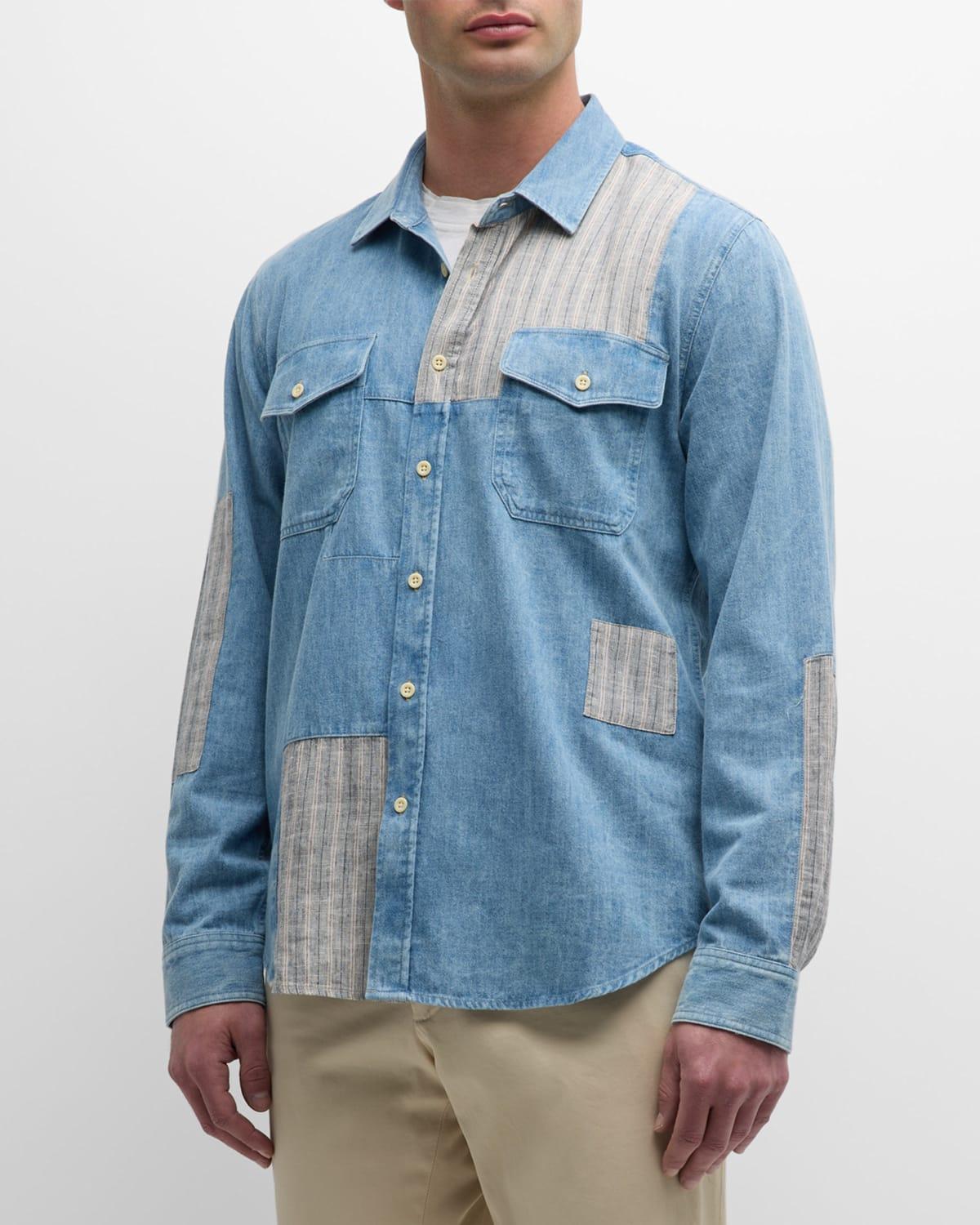 Mens Larsen Patchwork Long-Sleeve Shirt Product Image