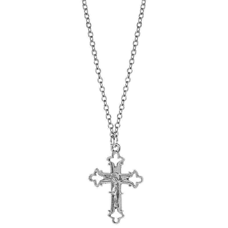 Symbols of Faith Crucifix Pendant Necklace, Womens, Silver Product Image