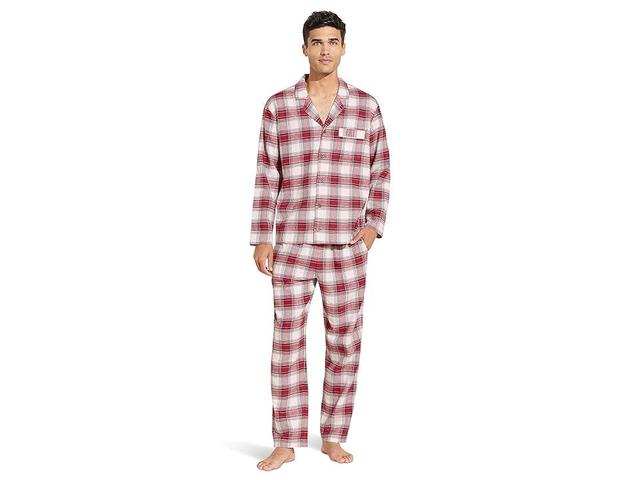 Eberjey Flannel Long PJ Set (Tartan Plaid Haute Ivory) Men's Pajama Sets Product Image