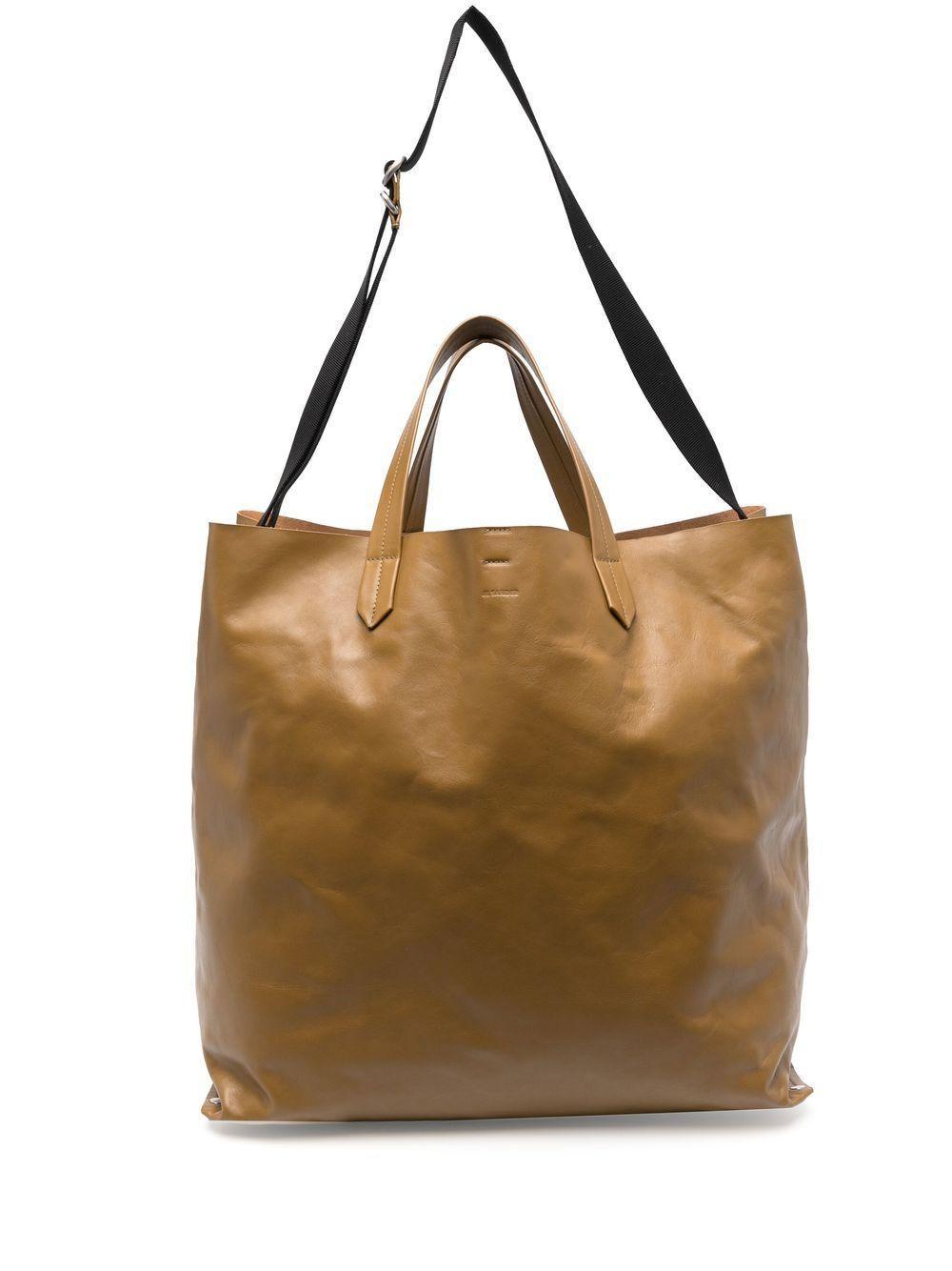 JIL SANDER Wrinkled-effect Tote Bag In Brown Product Image