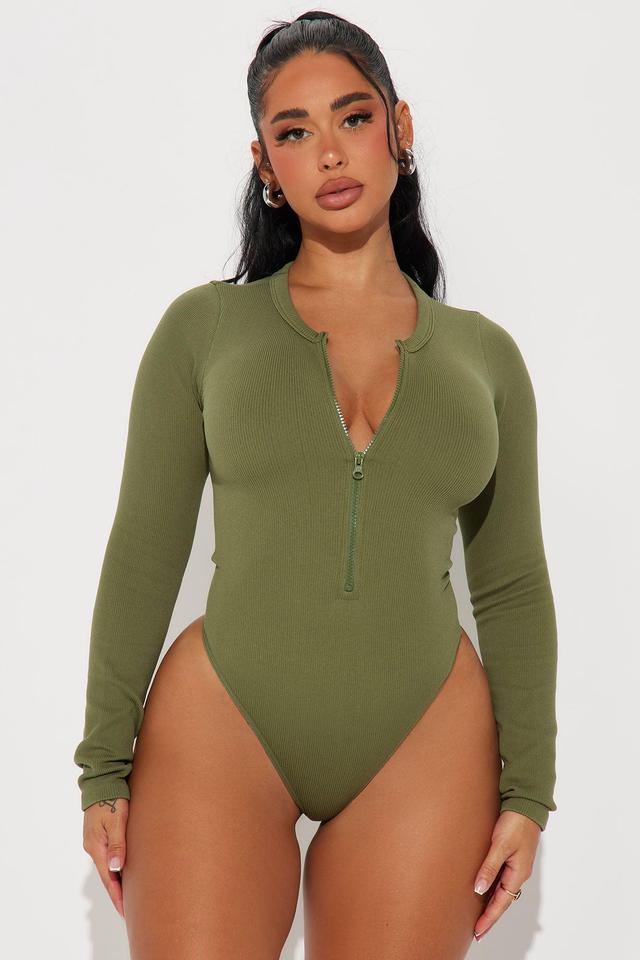 Serena Seamless Bodysuit - Olive Product Image