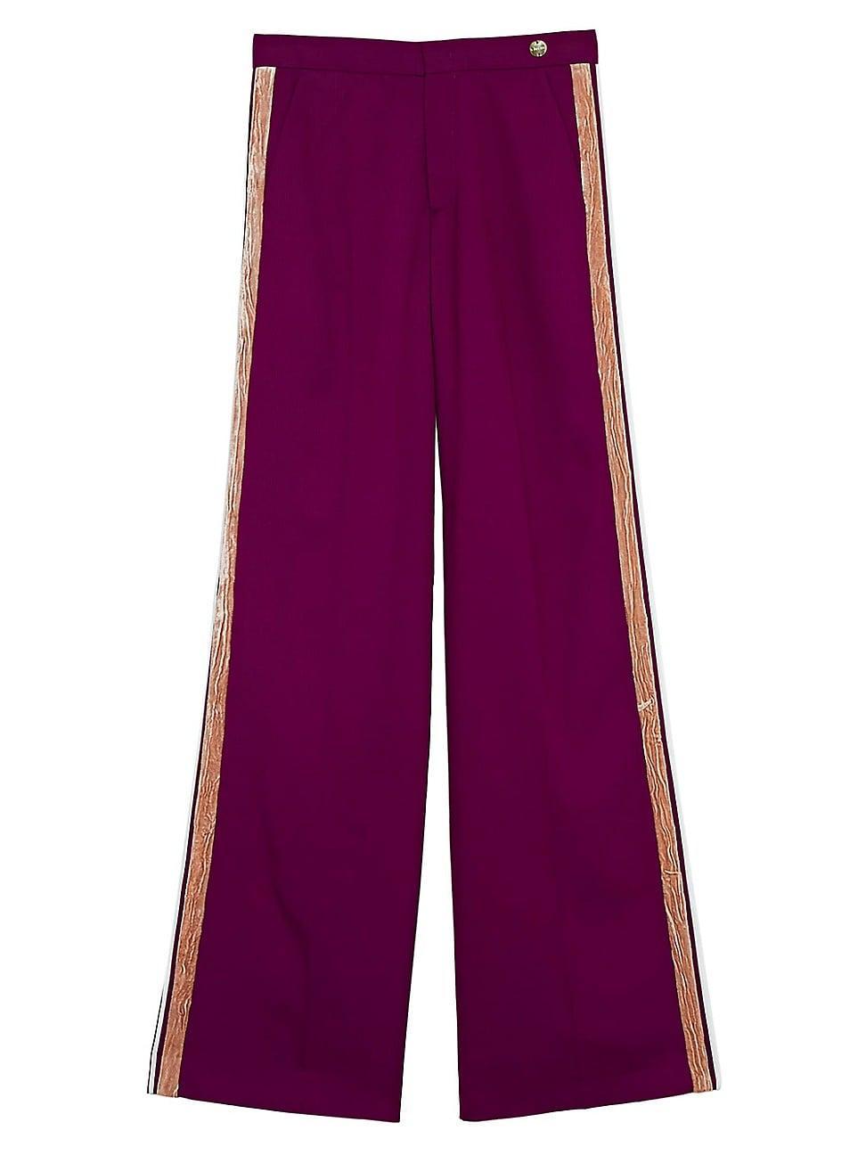 Womens Viva Wide Leg Trousers With Tuxedo Stripe Product Image