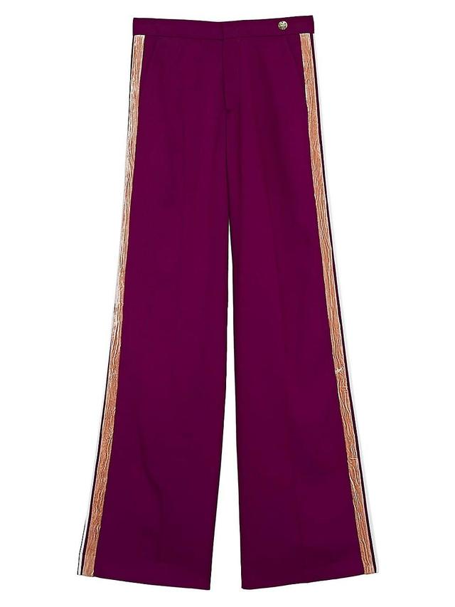 Womens Viva Wide Leg Trousers With Tuxedo Stripe Product Image