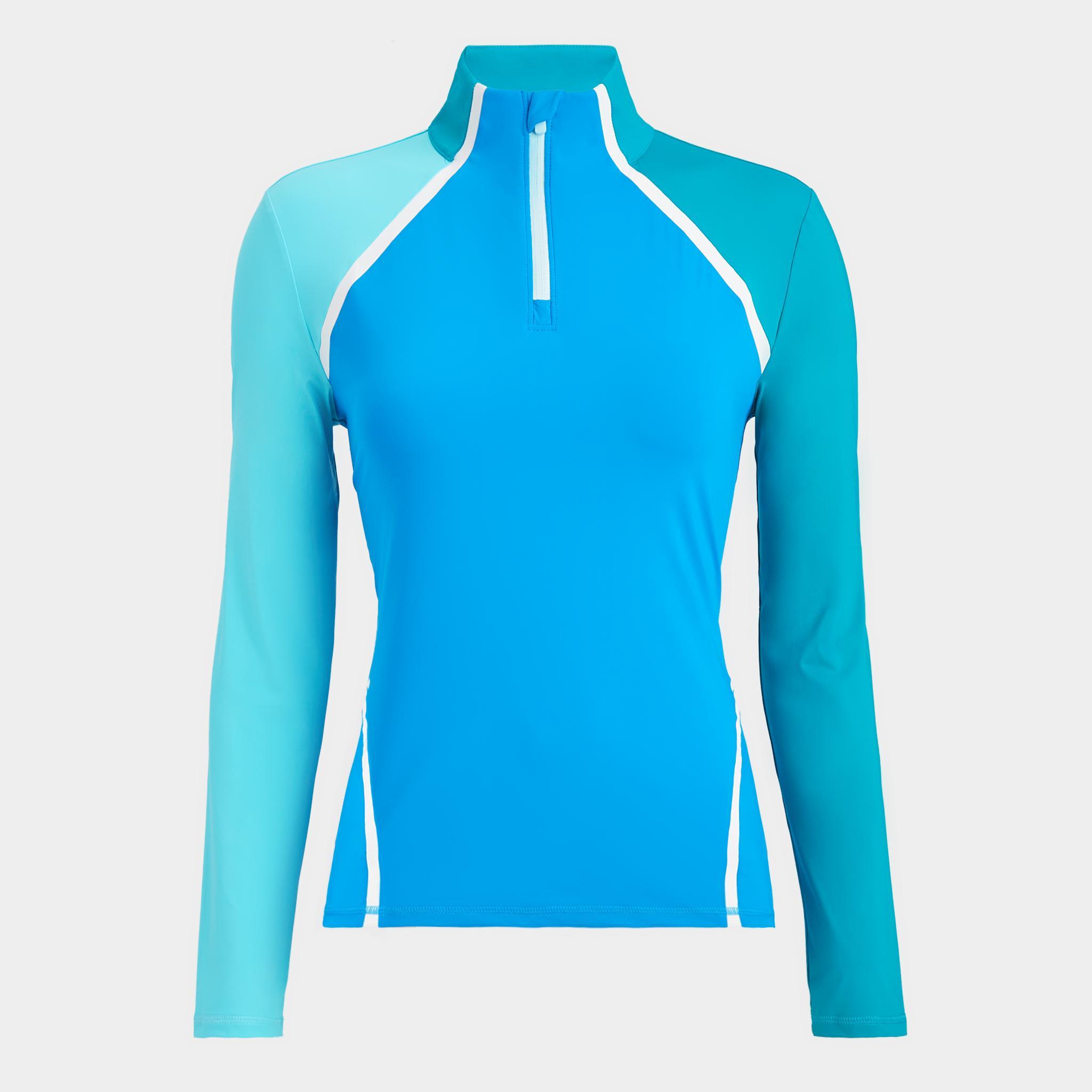 COLOUR BLOCK SILKY TECH QUARTER ZIP PULLOVER Product Image