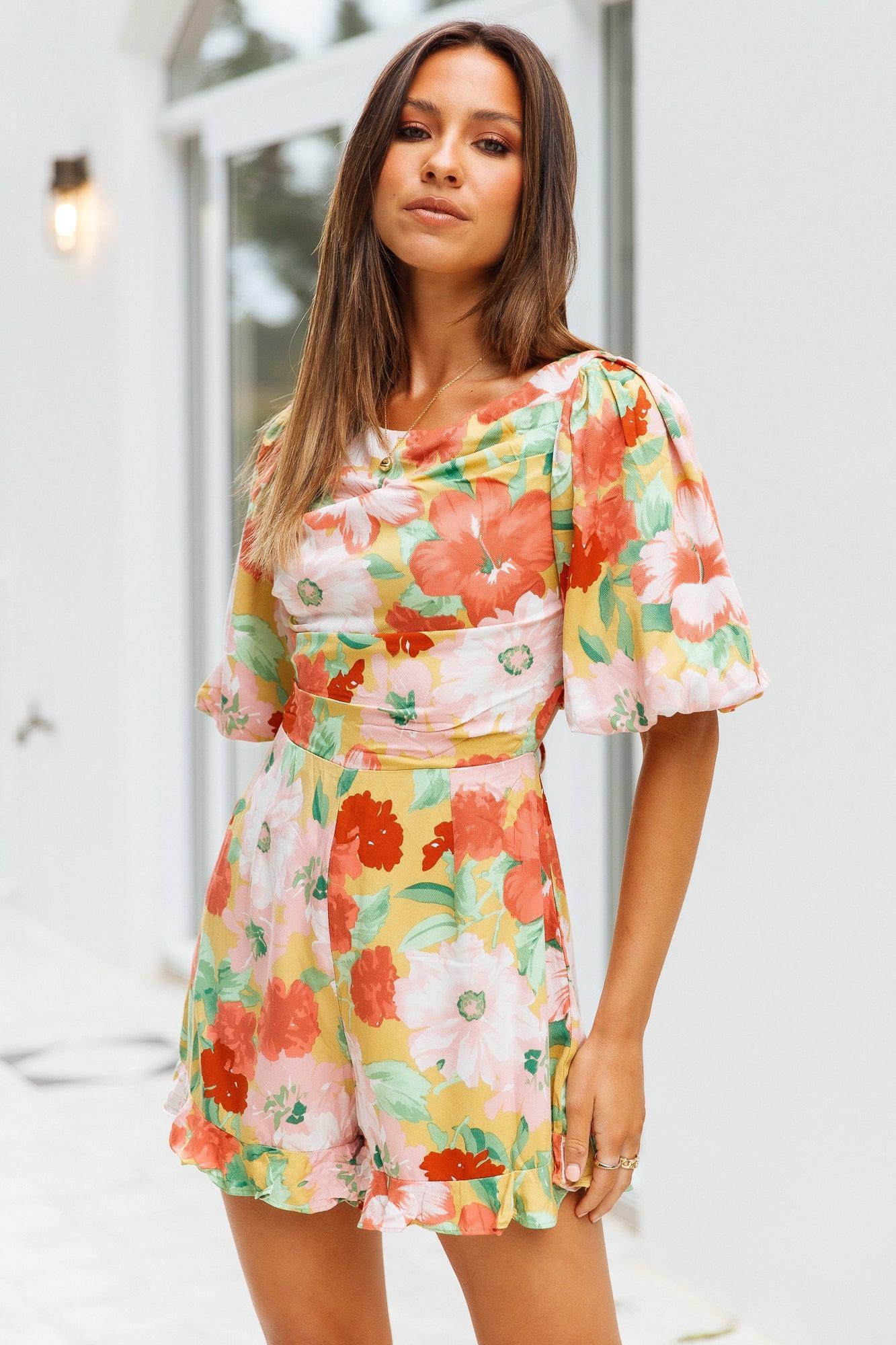 Why So Faded Romper Floral Product Image