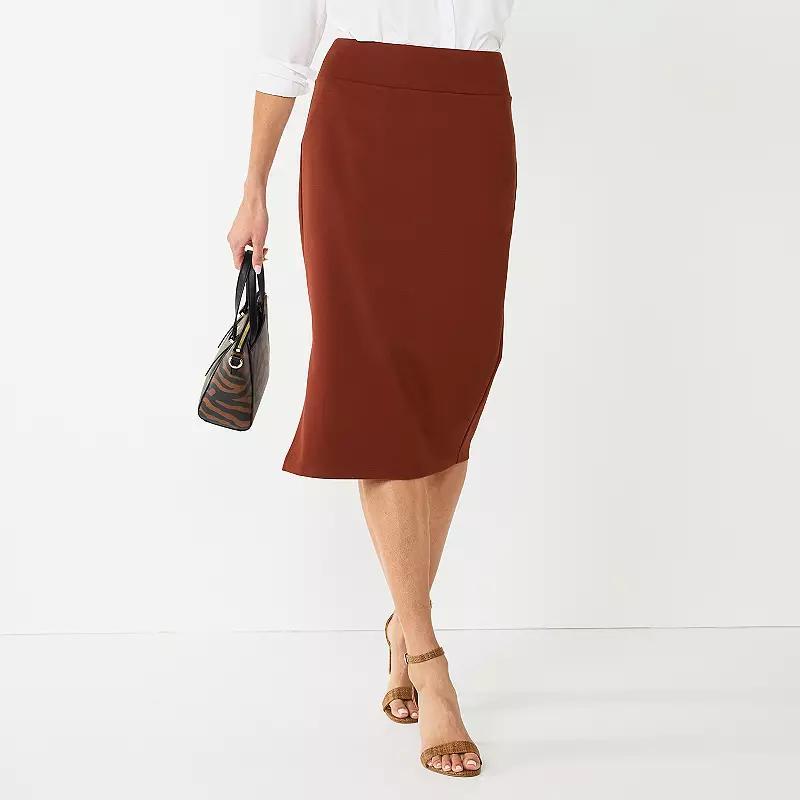 Womens Nine West Pull-On Ponte Pencil Skirt Merlot Blue Product Image