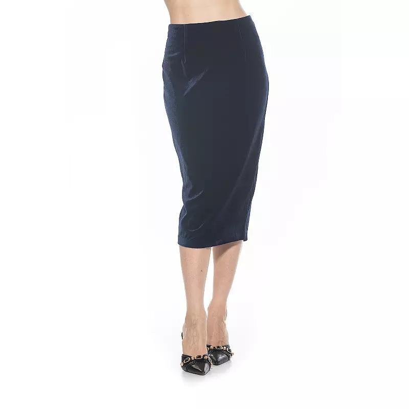 Womens ALEXIA ADMOR Jayden Velvet Midi Skirt Product Image