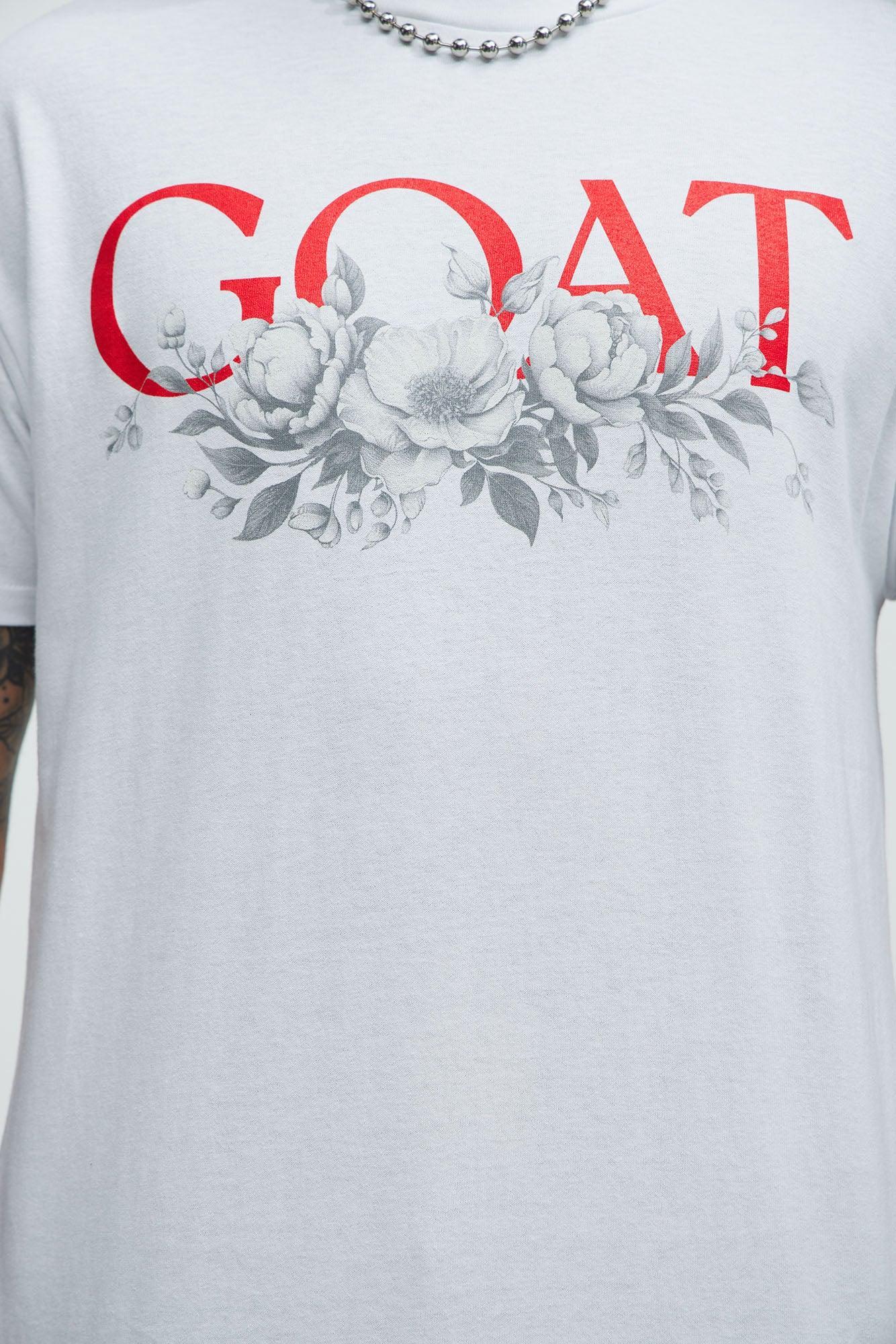 Give Me My Flowers GOAT Short Sleeve Tee - White Product Image