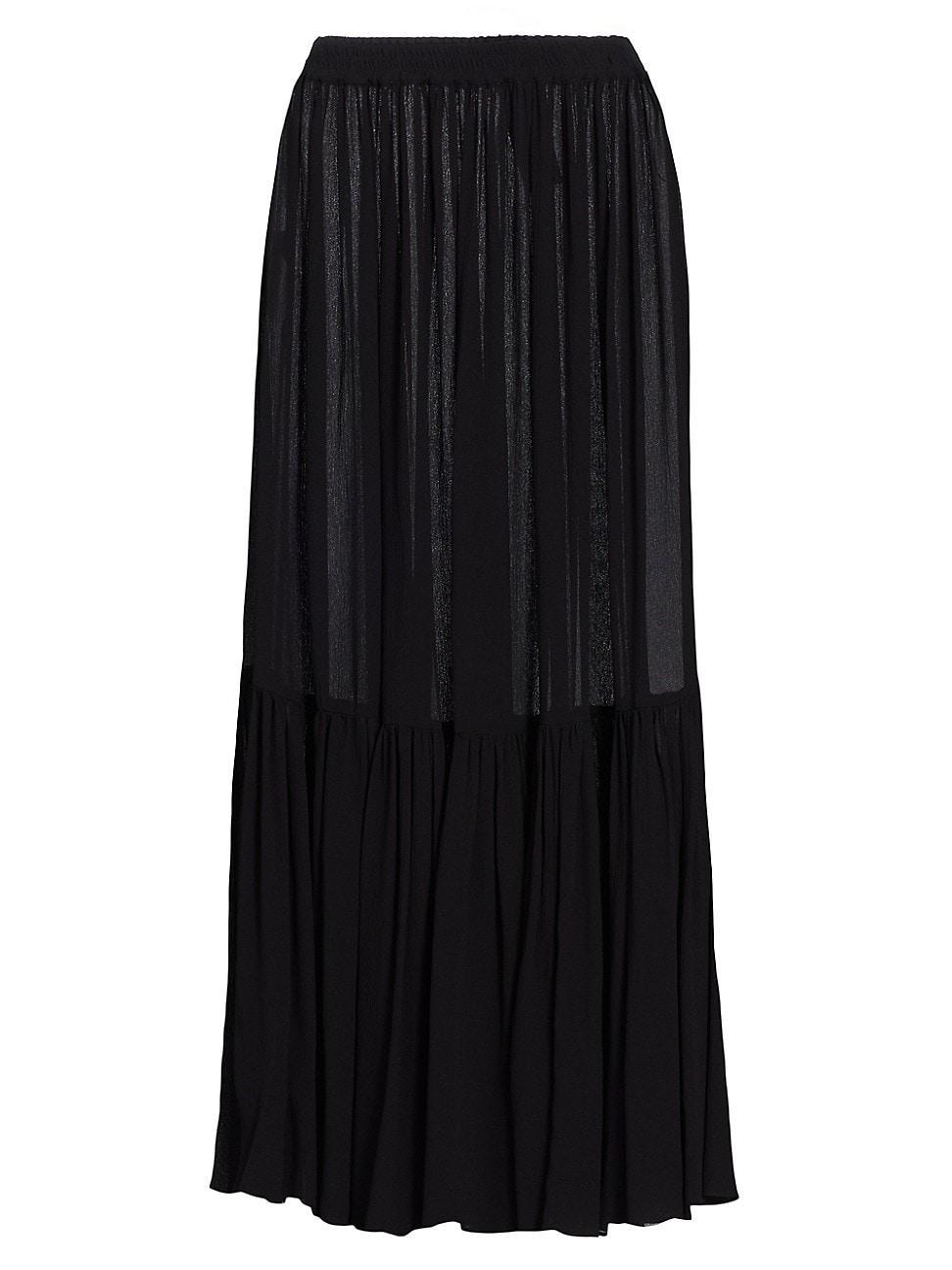 Womens Tiered Ruffle Maxi Skirt Product Image