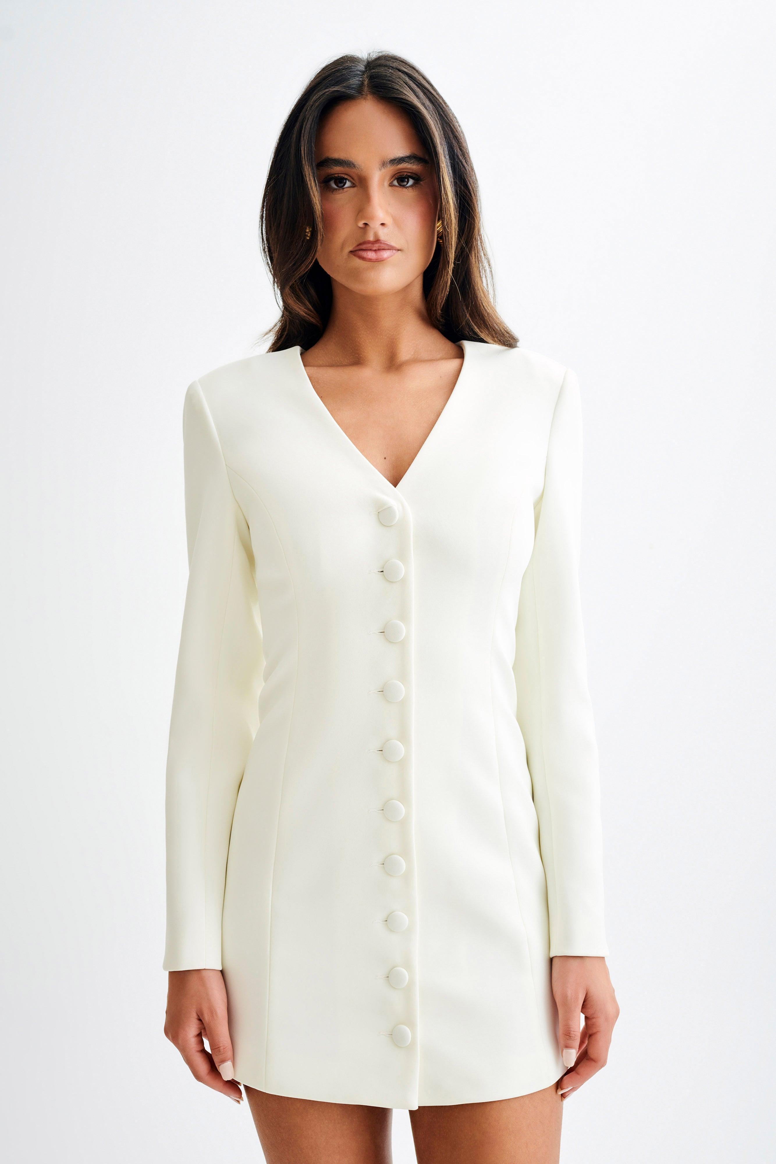 Hurley Long Sleeve Blazer Mini Dress - Ivory Product Image