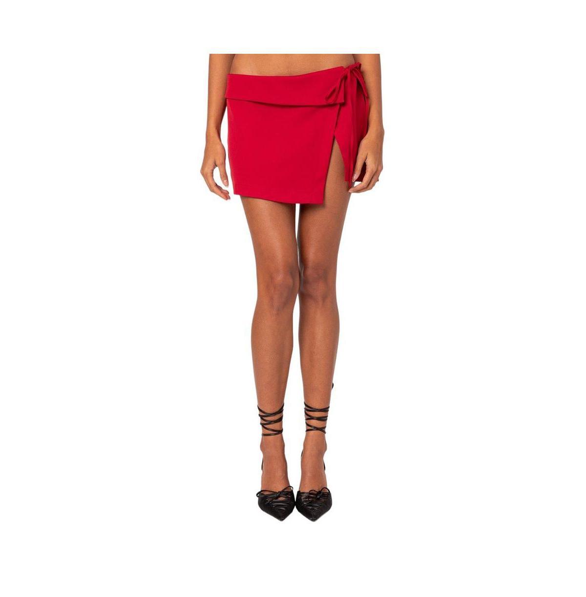 Women's Selena asymmetric wrap mini skirt Product Image