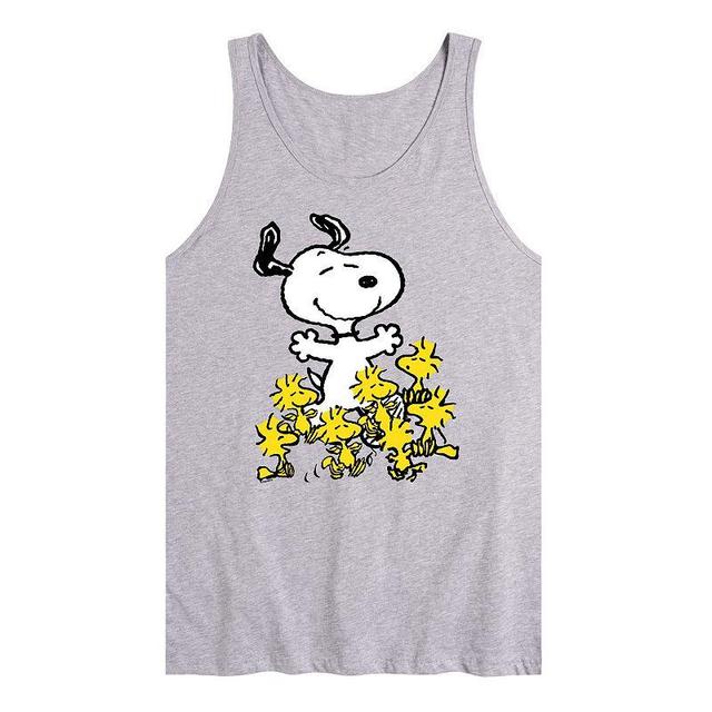 Mens Peanuts Snoopy Woodstock Dance Party Graphic Tank Top Product Image