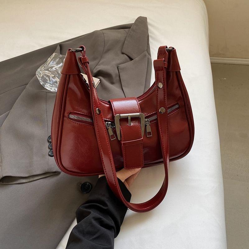 Buckled Faux Leather Shoulder Bag product image