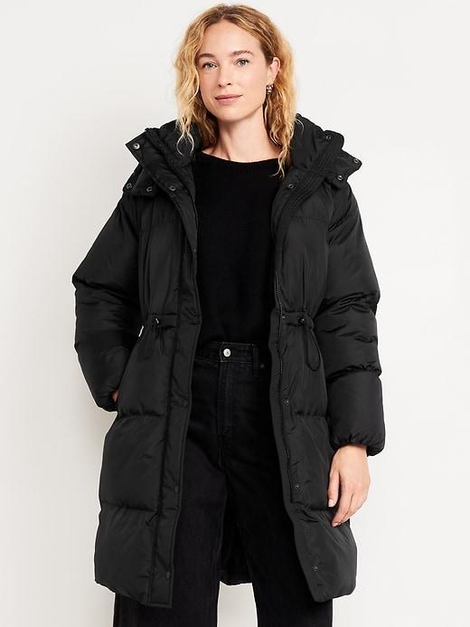 Water-Resistant Quilted Long Puffer Jacket product image