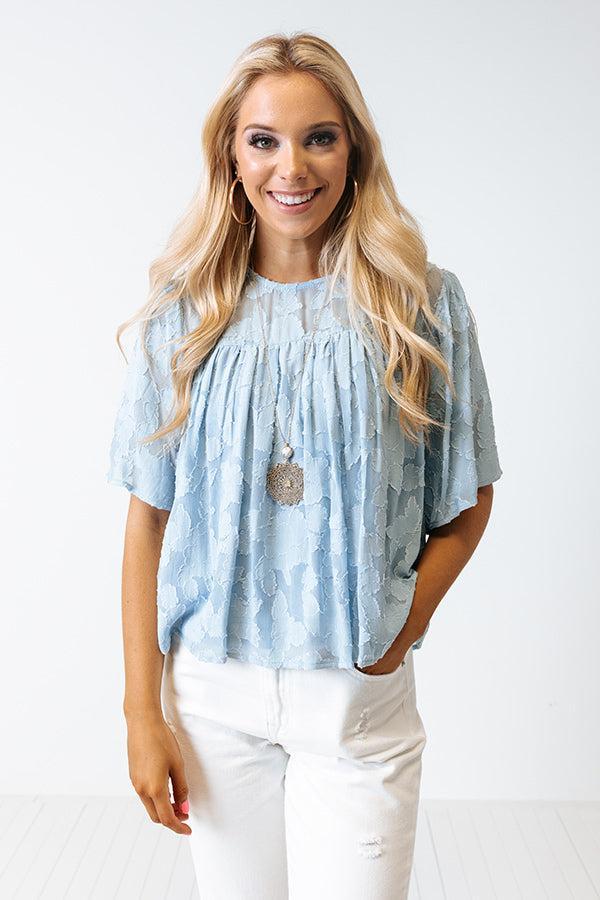 Sweet Stolen Moments Shift Top In Sky Blue Product Image