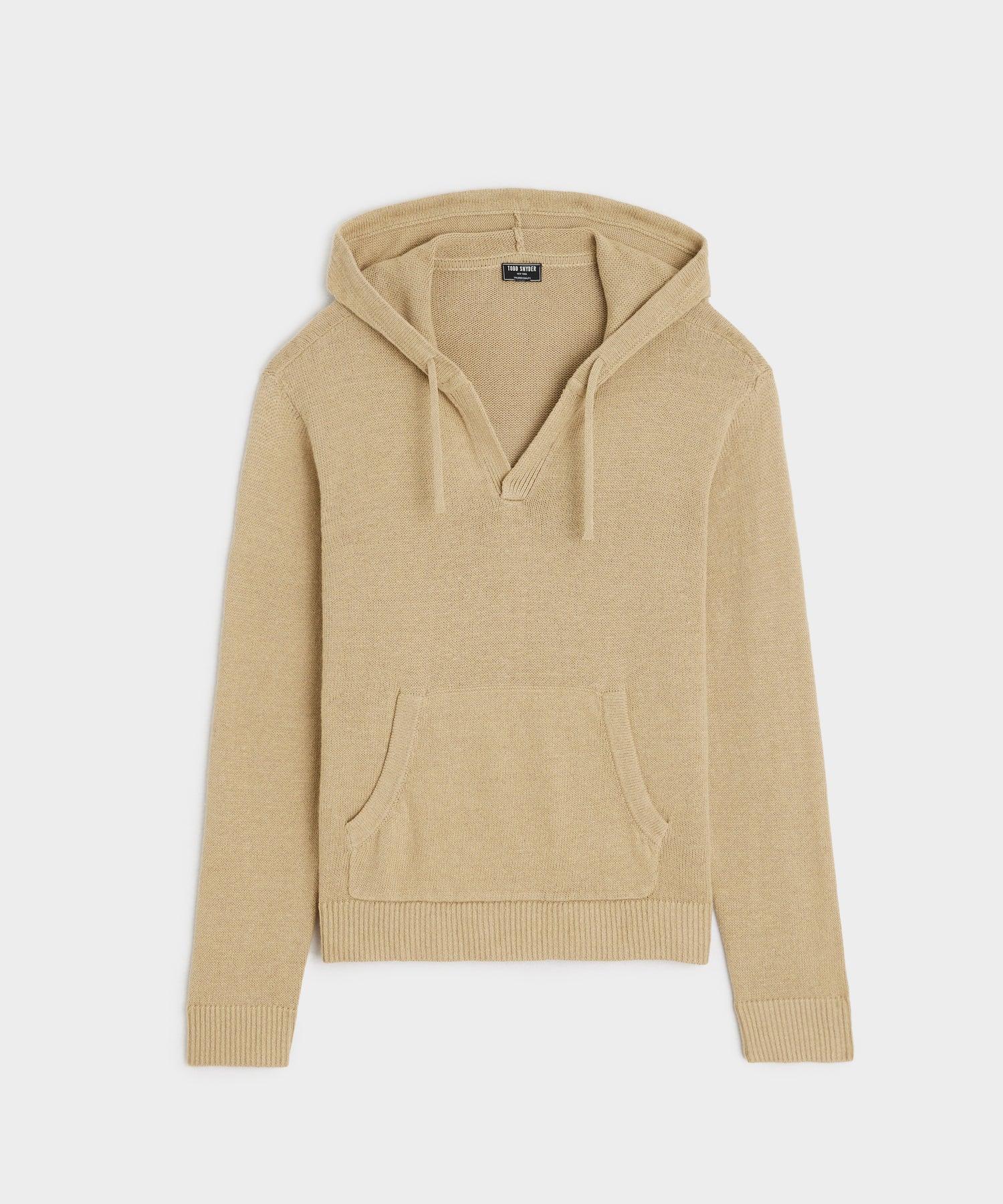 Linen-Cotton Popover Hoodie in Baja Dunes Product Image