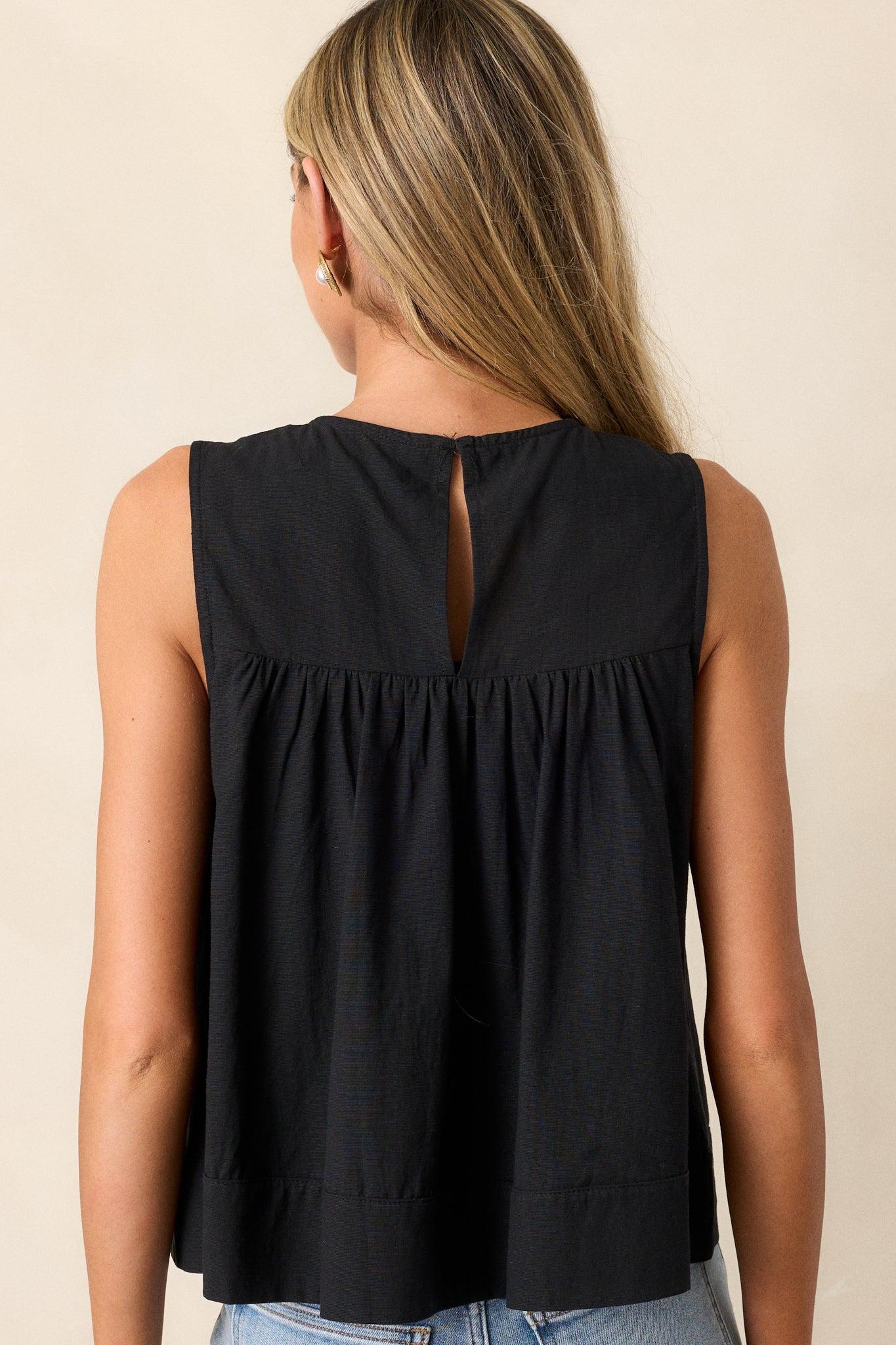 Class Act Black Pleated Sleeveless Top Product Image