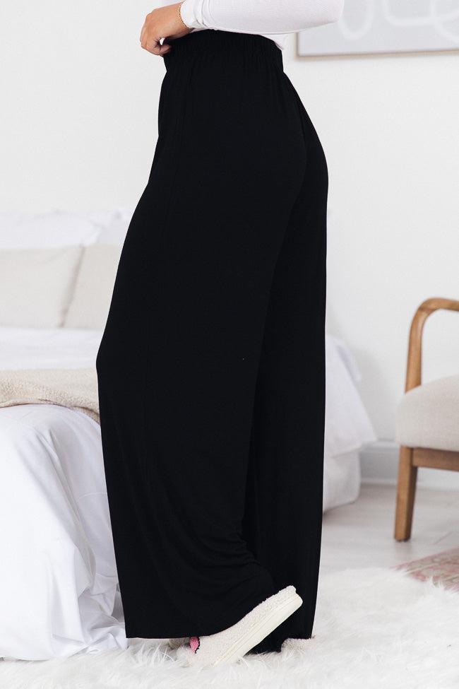 What You Have Black Flowy Lounge Pants Product Image