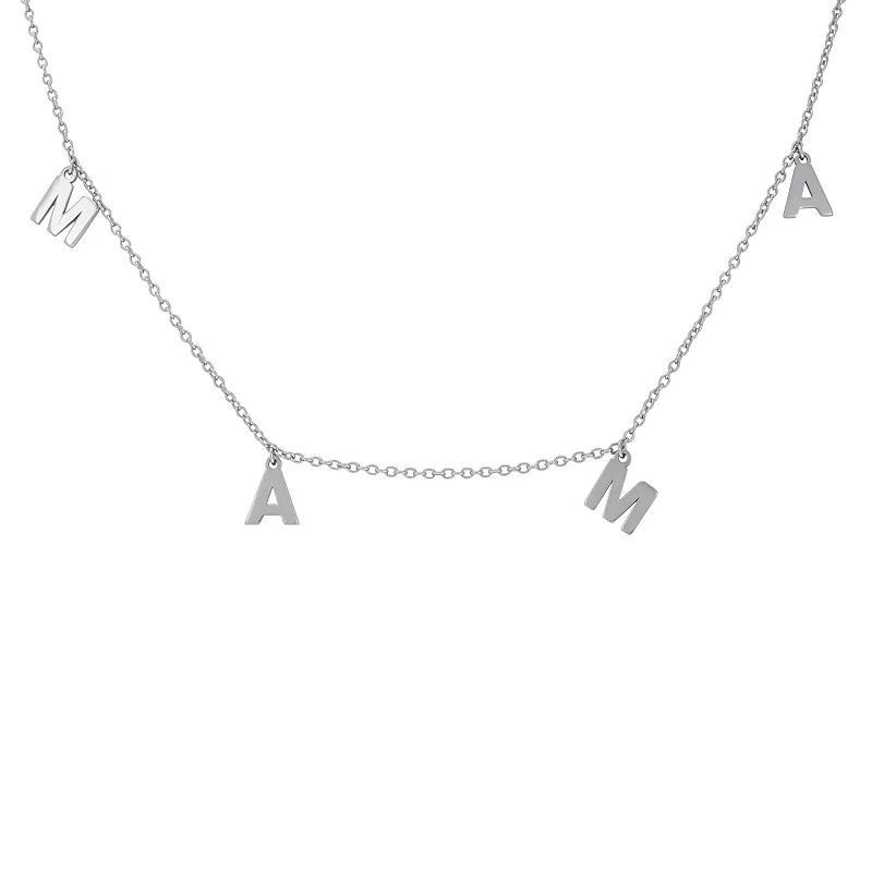 Adornia Silver Tone MAMA Necklace, Womens Product Image