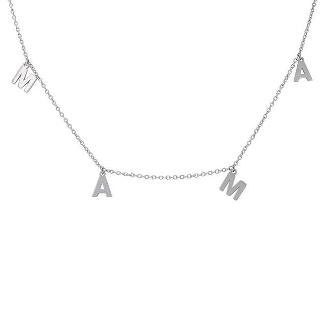 Adornia Silver Tone MAMA Necklace, Womens Product Image