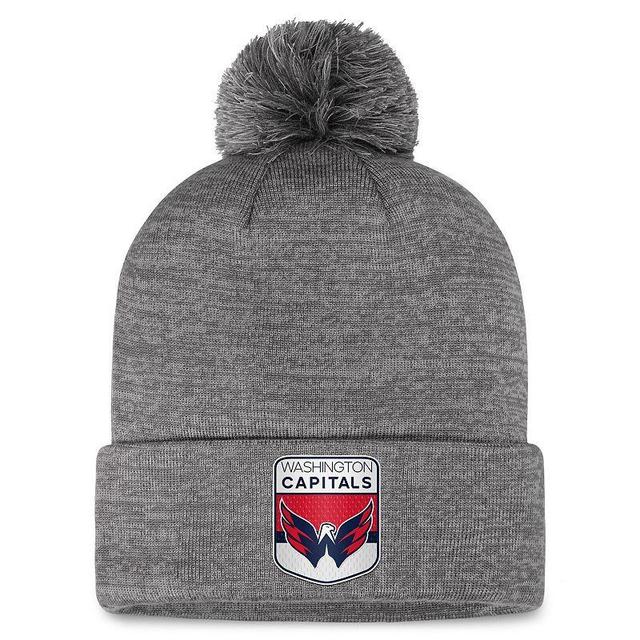 Mens Fanatics Branded Gray Washington Capitals Authentic Pro Home Ice Cuffed Knit Hat with Pom Product Image