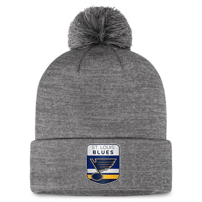 Mens Fanatics Branded  Gray St. Louis Blues Authentic Pro Home Ice Cuffed Knit Hat with Pom Product Image