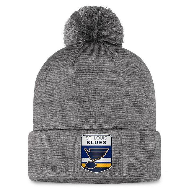 Mens Fanatics Branded Gray St. Louis Blues Authentic Pro Home Ice Cuffed Knit Hat with Pom Product Image