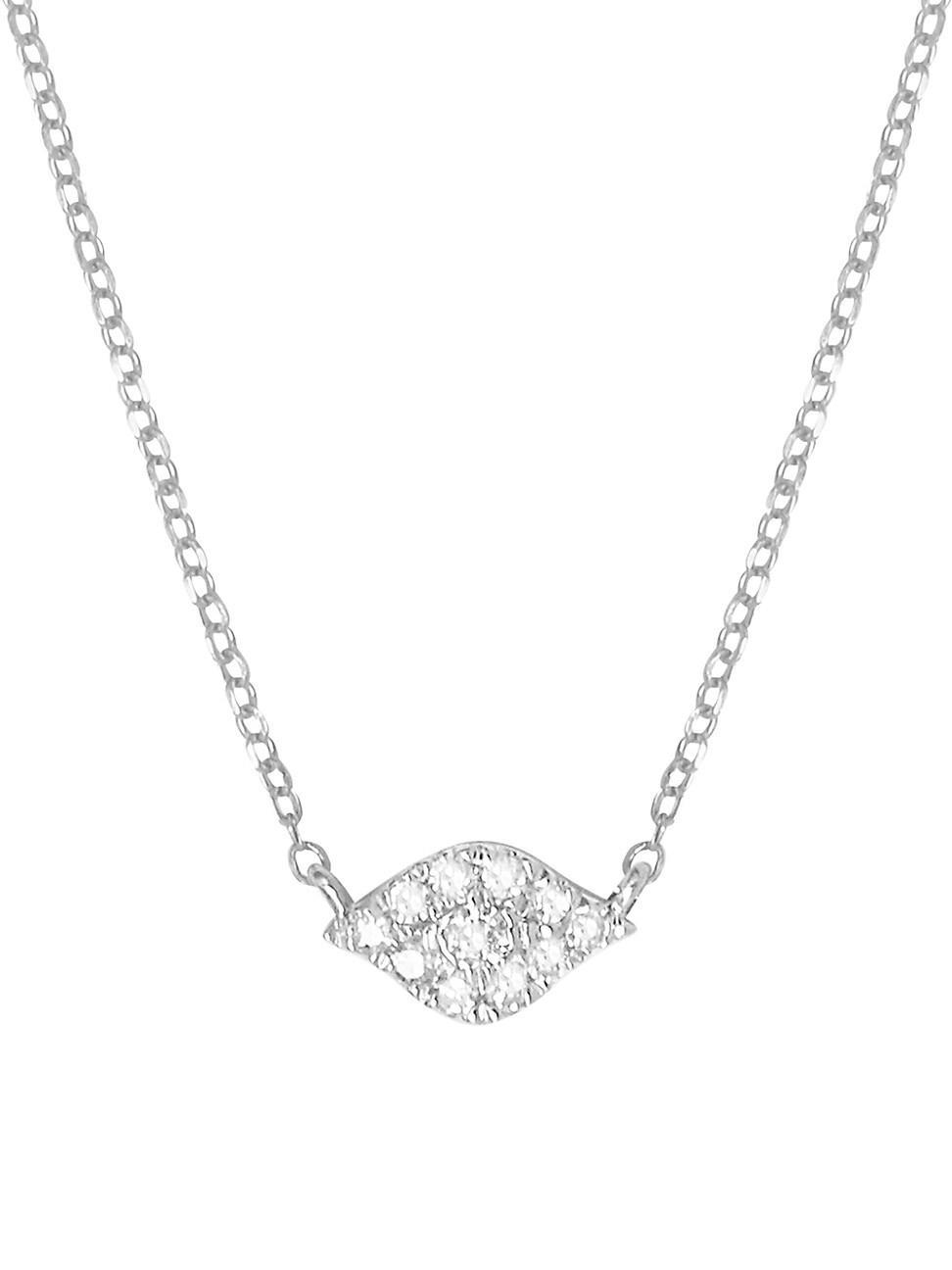 Womens Magic Touch 18K White Gold & Diamond Eye Pendant Necklace Product Image