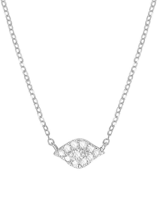 Womens Magic Touch 18K White Gold & Diamond Eye Pendant Necklace Product Image