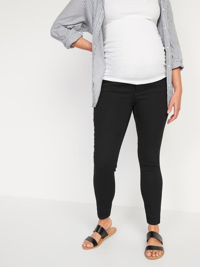 Maternity Rollover-Waist 360 Stretch Super-Skinny Jeans Product Image