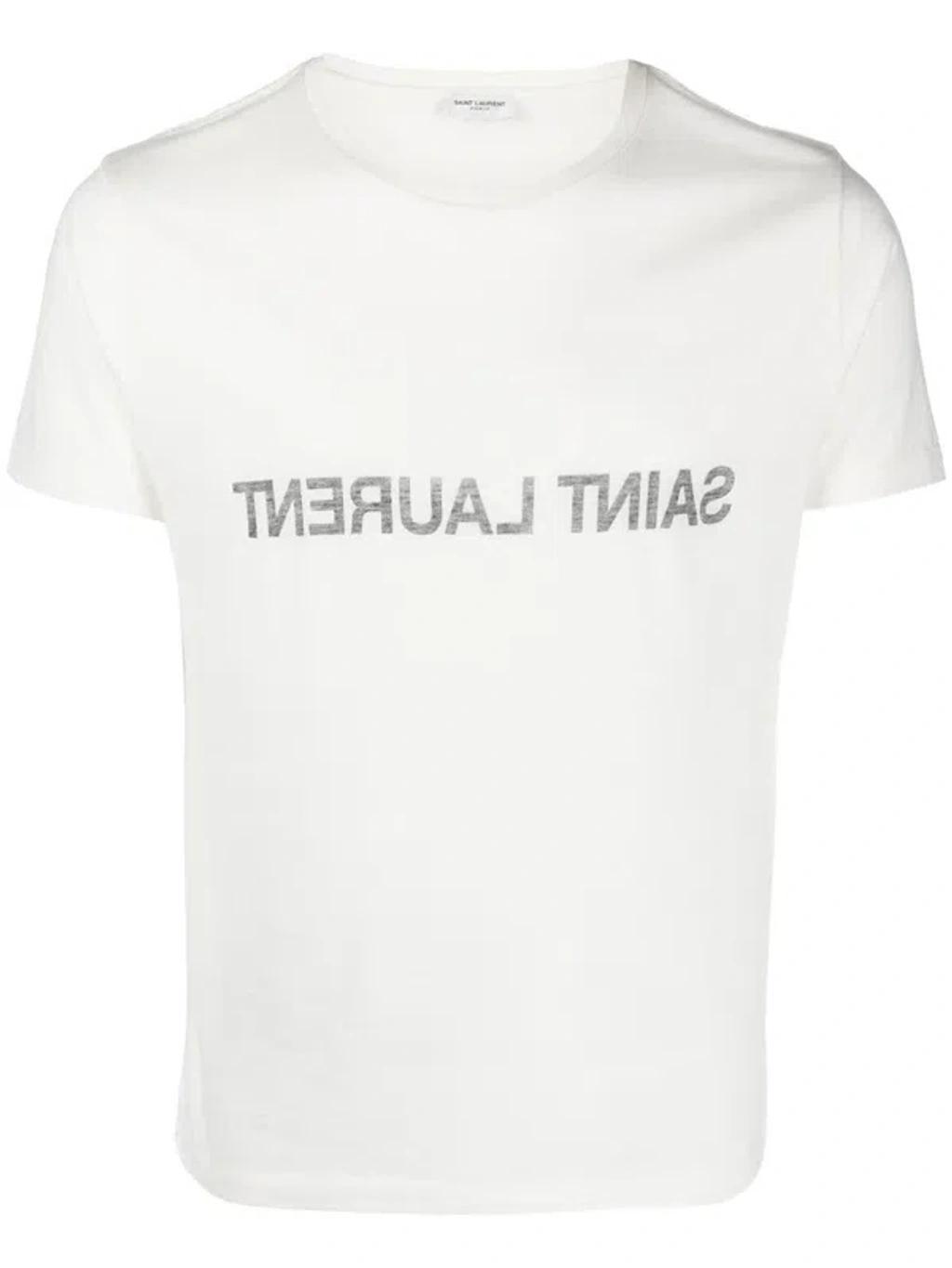 Men's Cotton Crew-neck T-shirt In White Product Image